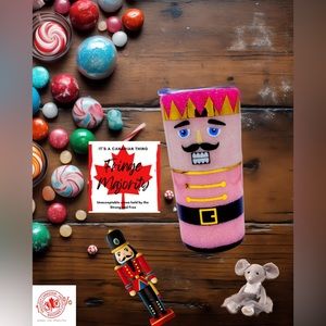 Pink nutcracker glitter epoxy tumbler,16oz insulated travel mug,Christmas ballet